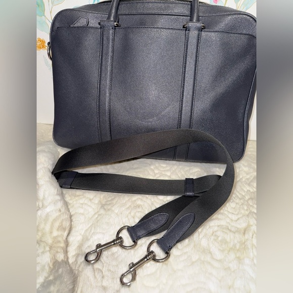 Coach Perry Slim Briefcase in Dark Blue - Picture 3 of 14